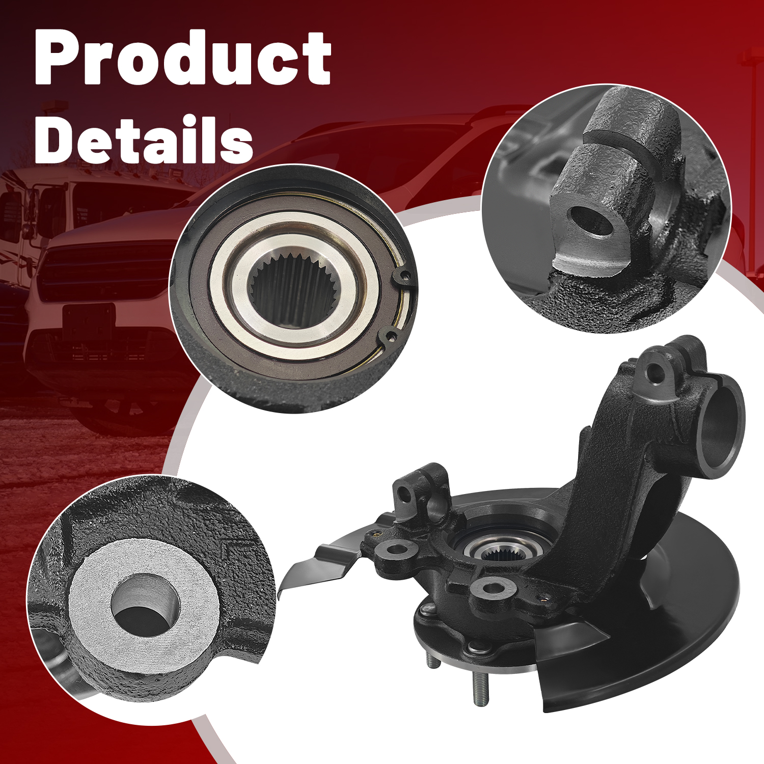 Front Left & Right Steering Knuckle Assembly w/Wheel Bearing Hub Compatible with Ford Escape 2013-2019
