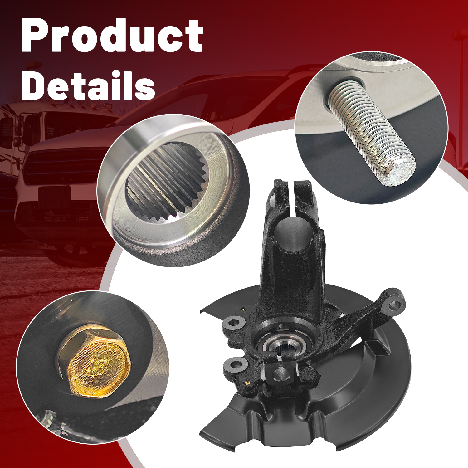 Front Left & Right Steering Knuckle Assembly w/Wheel Bearing Hub Compatible with Ford Escape 2013-2019