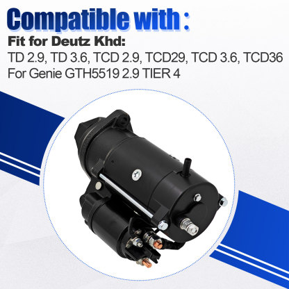 Starter Compatible with Deutz KHD TCD 2.9 TCD29 TD 2.9 TD 3.6 TCD 3.6 TCD36