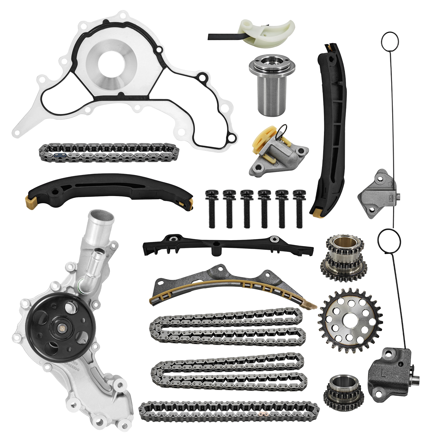 Timing Chain Kit w/Water Pump for Upg Pentastar V6 3.6L Engine (2016+) for Ram 1500/ ProMaster, for Chrysler Pacifica/Voyager