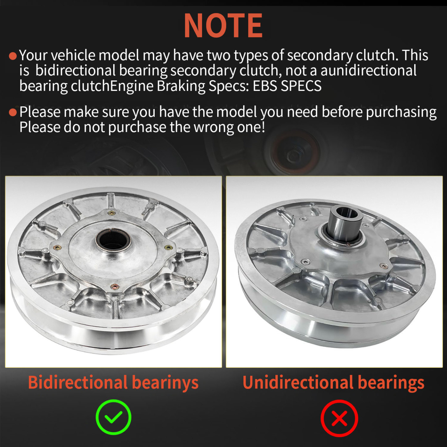 Secondary Driven Clutch Assembly Compatible with 2016-2021 Polaris RZR XP 1000/RZR XP 4 1000,2020-2021 General XP 1000/XP 4 1000,2017-2021 RZR S 1000