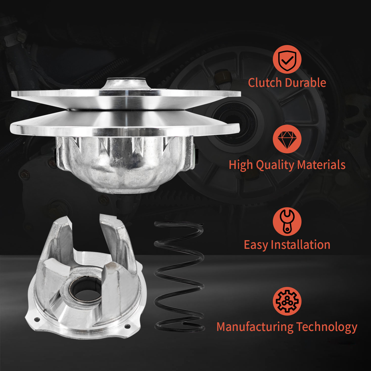 Secondary Driven Clutch Assembly Compatible with 2016-2021 Polaris RZR XP 1000/RZR XP 4 1000,2020-2021 General XP 1000/XP 4 1000,2017-2021 RZR S 1000