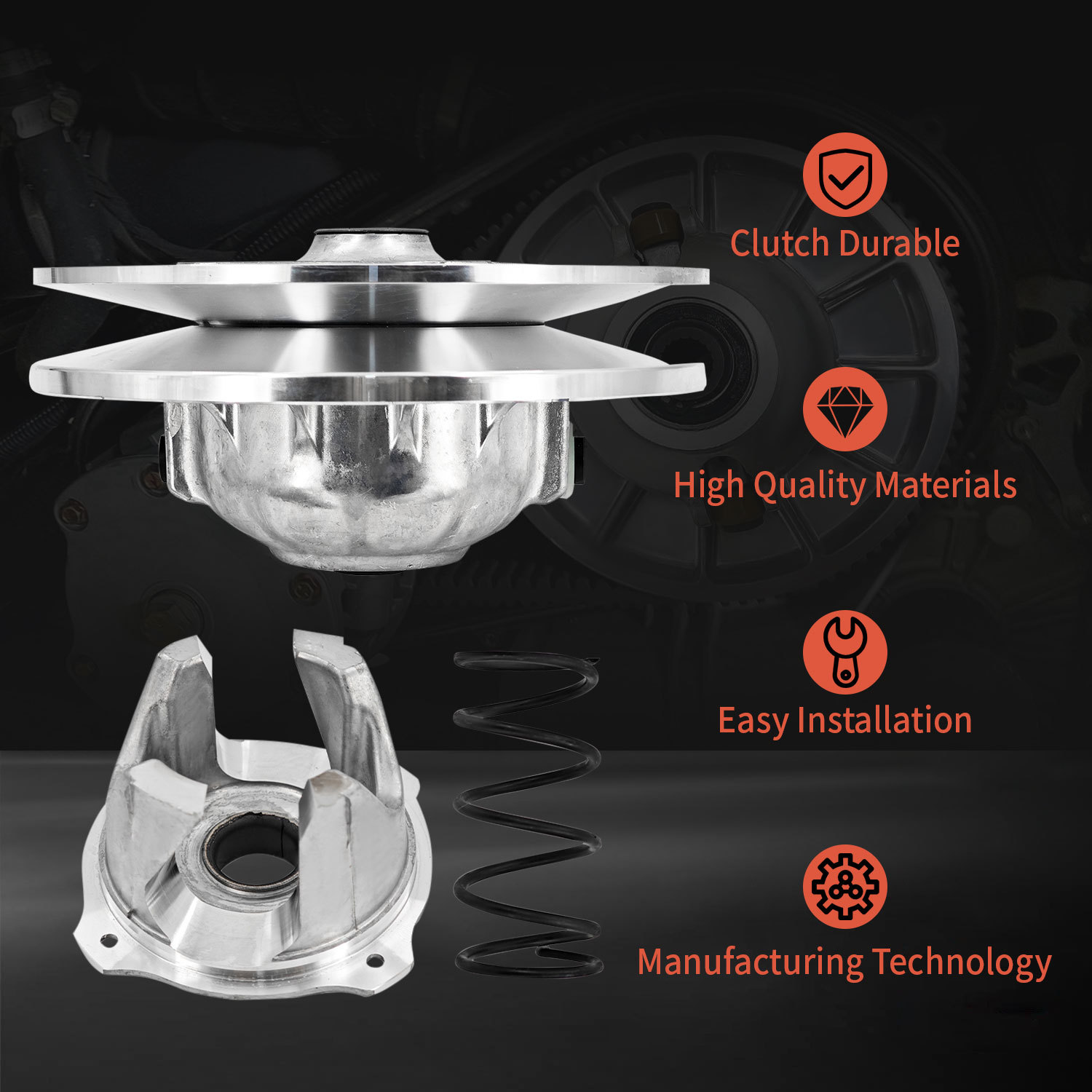 Secondary Driven Clutch Assembly Compatible with 2016-2021 Polaris RZR XP 1000/RZR XP 4 1000,2020-2021 General XP 1000/XP 4 1000,2017-2021 RZR S 1000