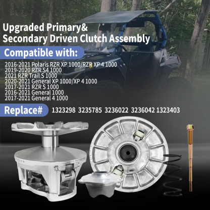 Primary Secondary Clutch Driven Clutch Assembly fit for 2016-2021 Polaris RZR XP 1000/RZR XP 4 1000, 2020-2021 General XP 1000/XP 4 1000,1323298 3235785 3236022 3236042