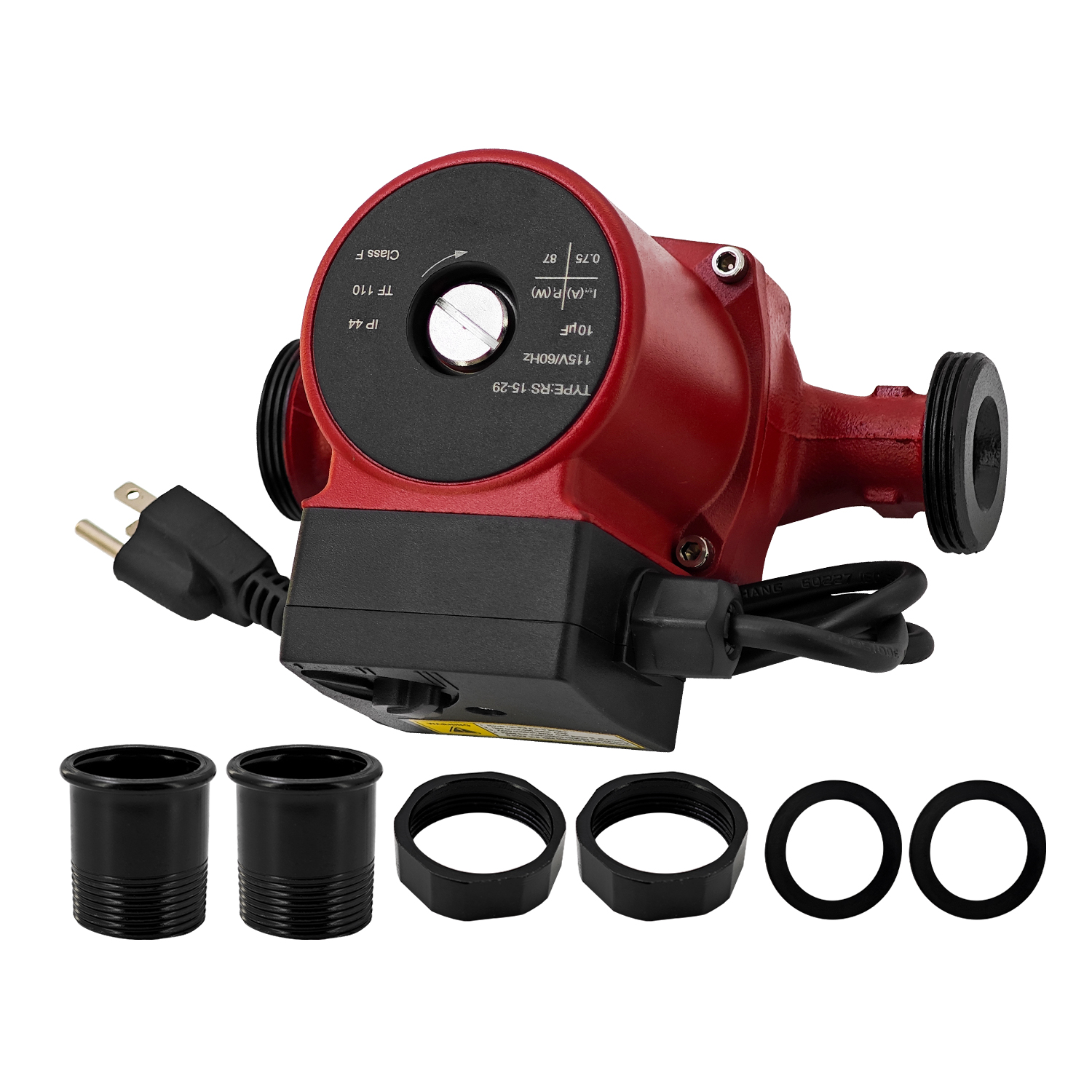 115V Circulator Pump Replacement fit for Grundfos UP15-29SU – for Radiant, Hydronic, Fan Coil, and Solar Heating Systems, 1-1/2" to 1-1/4" Union