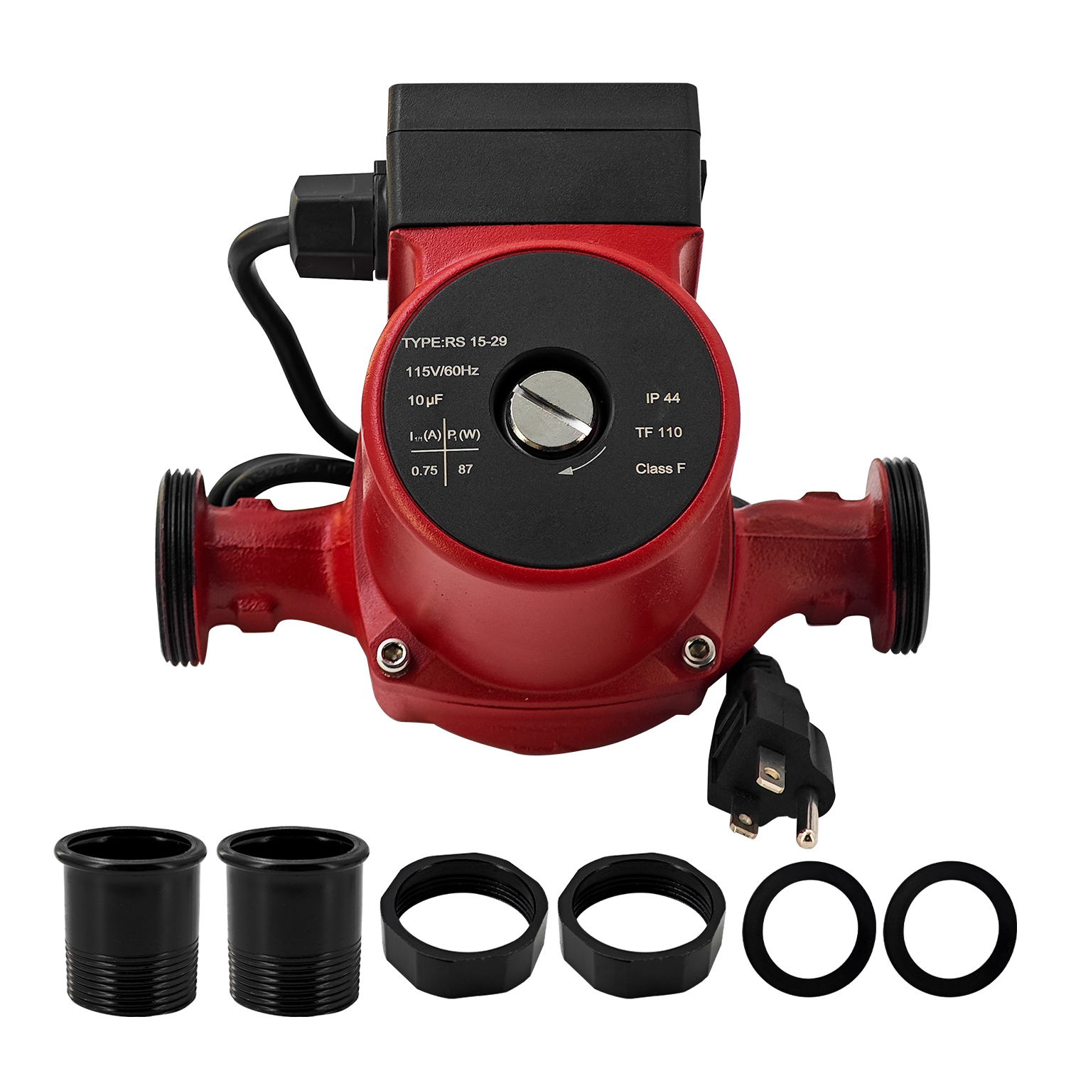 115V Circulator Pump Replacement fit for Grundfos UP15-29SU – for Radiant, Hydronic, Fan Coil, and Solar Heating Systems, 1-1/2" to 1-1/4" Union