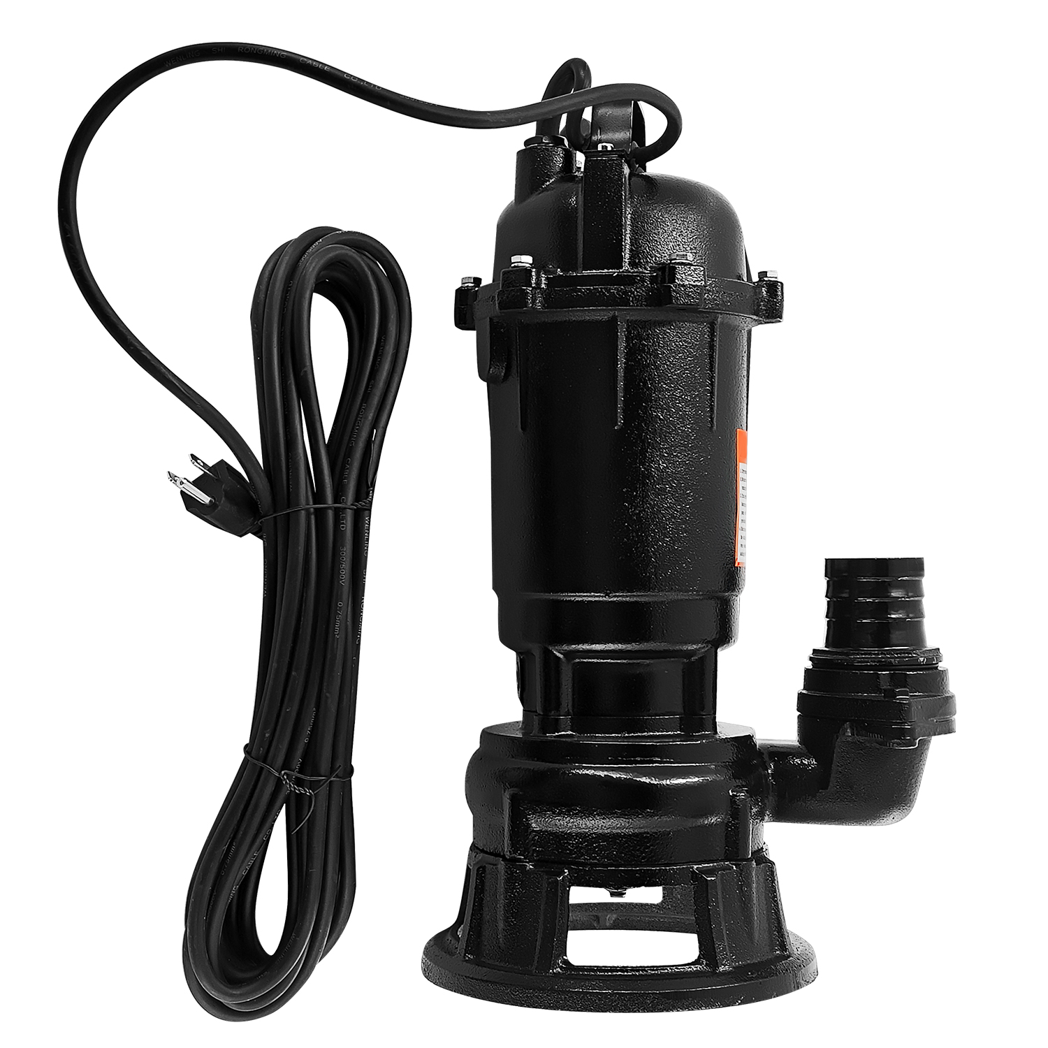 2HP 220V Sewage Grinder Pump, 6498 GPH Submersible Effluent Pump with Blades, Automatic Float Switch, 66 ft Hose & 2" NPT Outlet for Basement, Sump Pit & Residential Wastewater