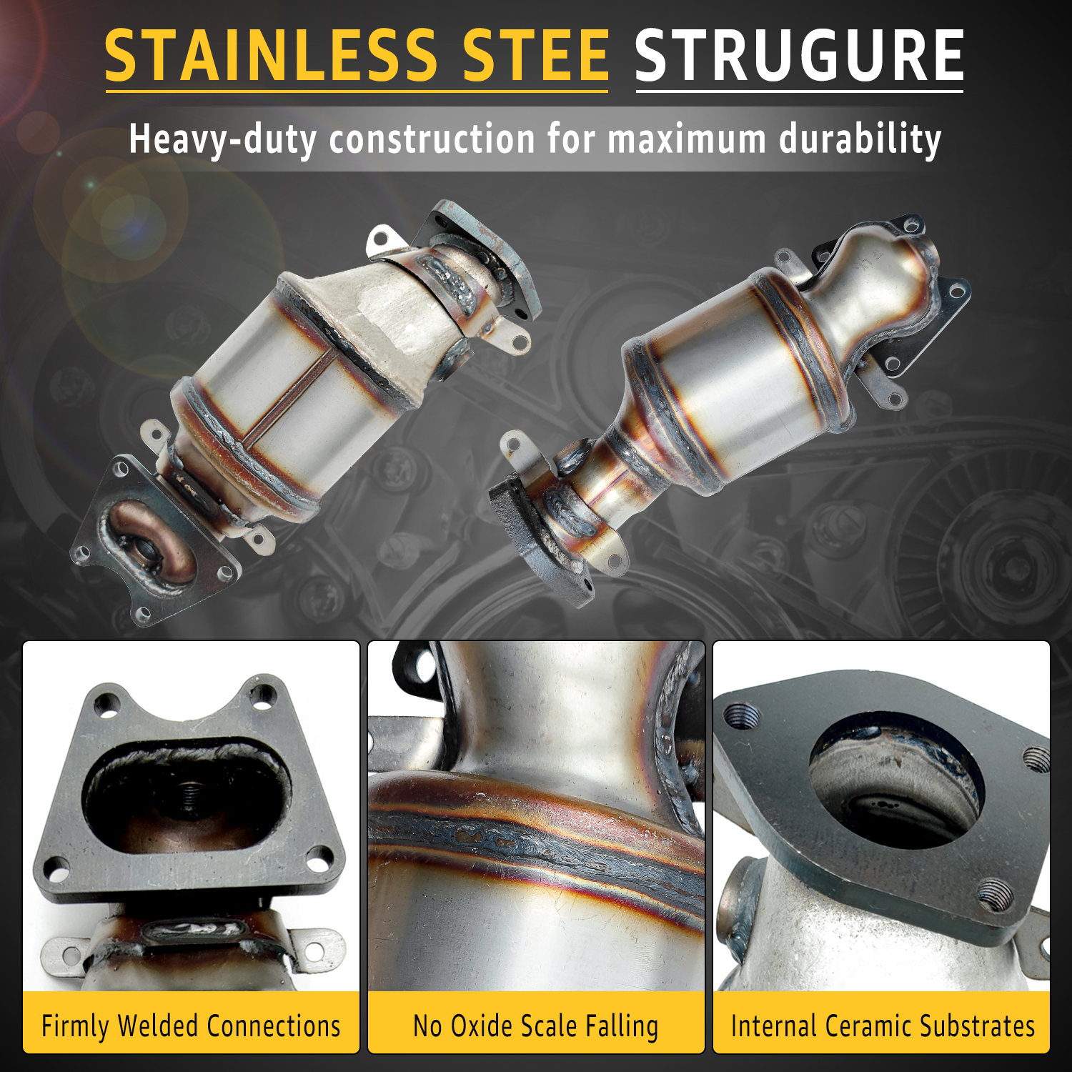 Front & Rear Catalytic Converter fit for Acura 2003-2008 Honda 2003-2010,Captiva Sport 2007/Saturn Vue: 2004-2007 (Non-CARB Compliant)