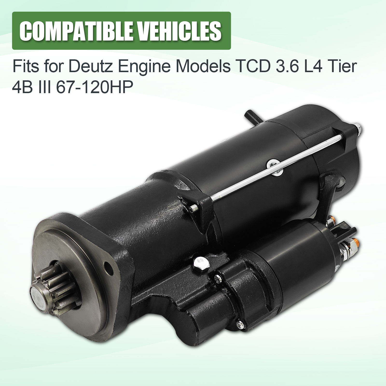 12V 4.0KW 10T New Starter Motor for Deutz TCD 3.6 L4 Tier 4B III 67-120HPIS1375 AZF4861 11.132.367