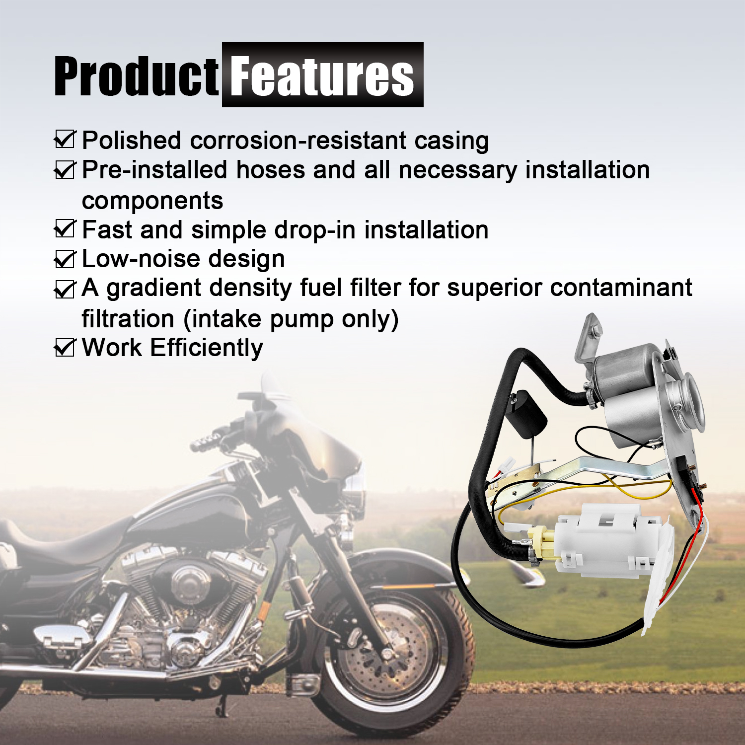 Fuel Pump Assembly for Harley-Davidson Electra Glide Road Glide Road King Road King 1995-1999