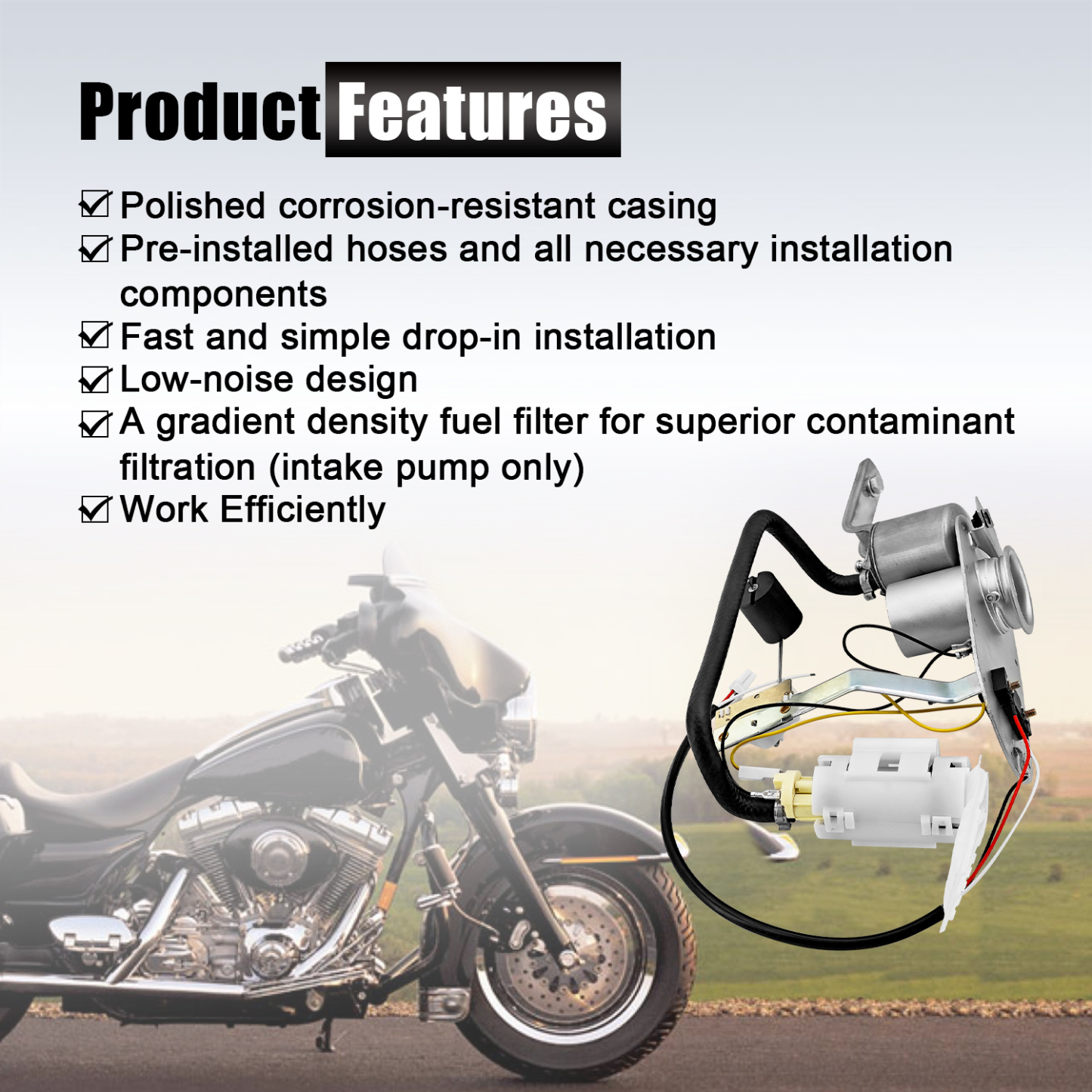 Fuel Pump Assembly for Harley-Davidson Electra Glide Road Glide Road King Road King 1995-1999