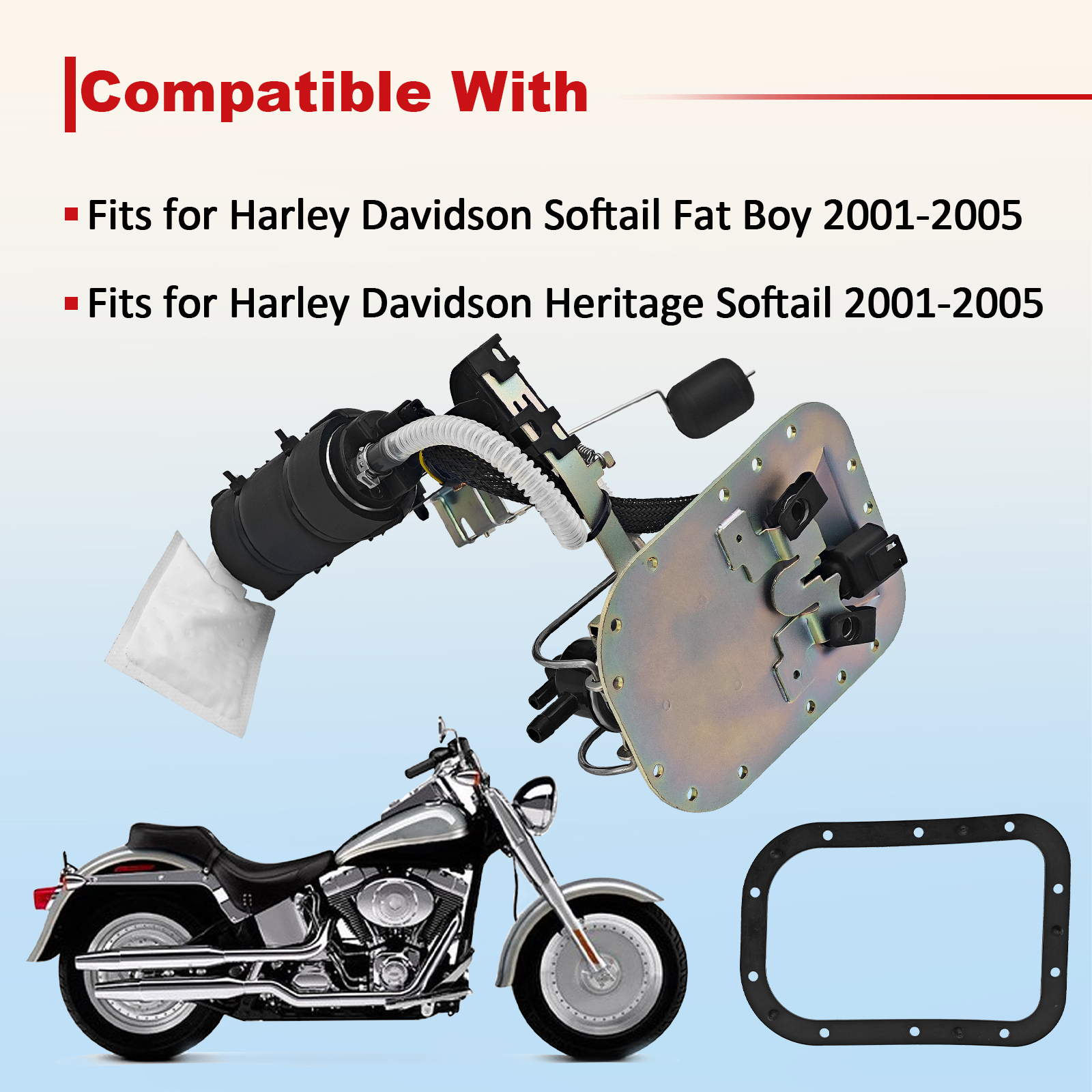 Fuel Pump Module Assembly for Harley Davidson Softail Fat Boy 2001-2005