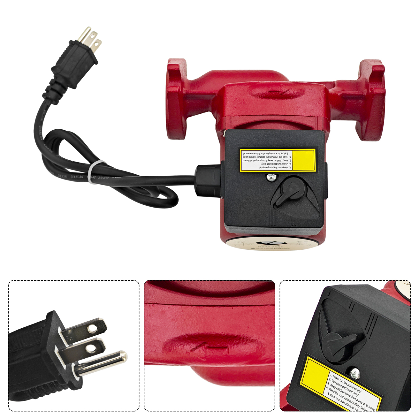 Circulation Pump Compatible with Grundfos 115V 1/6HP 3-Speed 