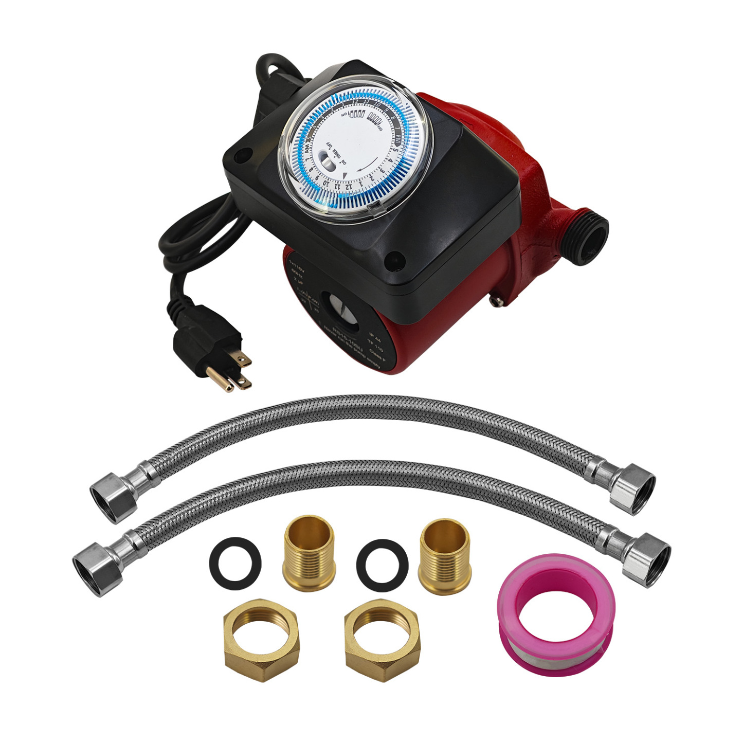 115V 1/25HP Hot Water Recirculating Pump Fit for Grundfos for House Heating System, 3/4" to 1/2" Union