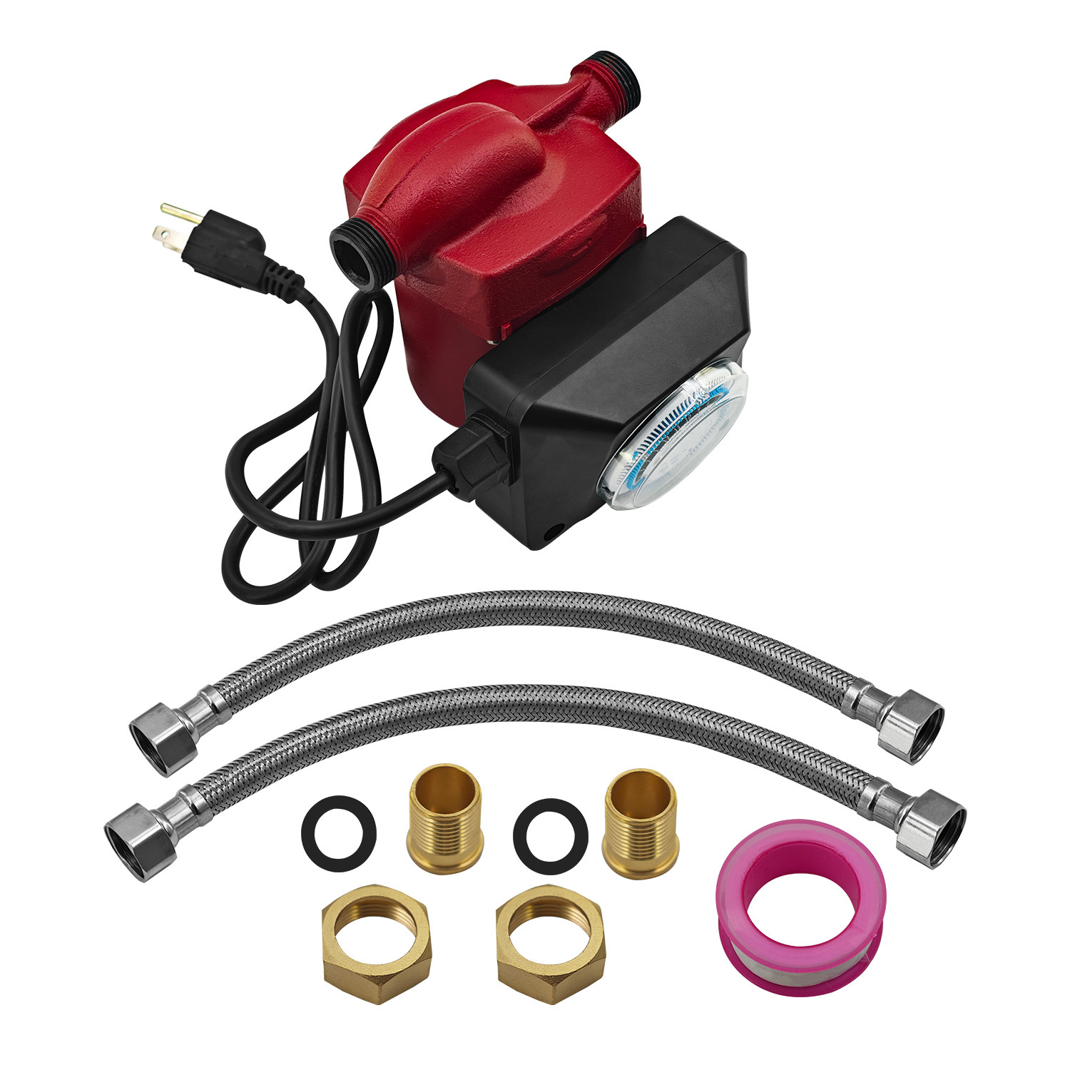 115V 1/25HP Hot Water Recirculating Pump Fit for Grundfos for House Heating System, 3/4" to 1/2" Union