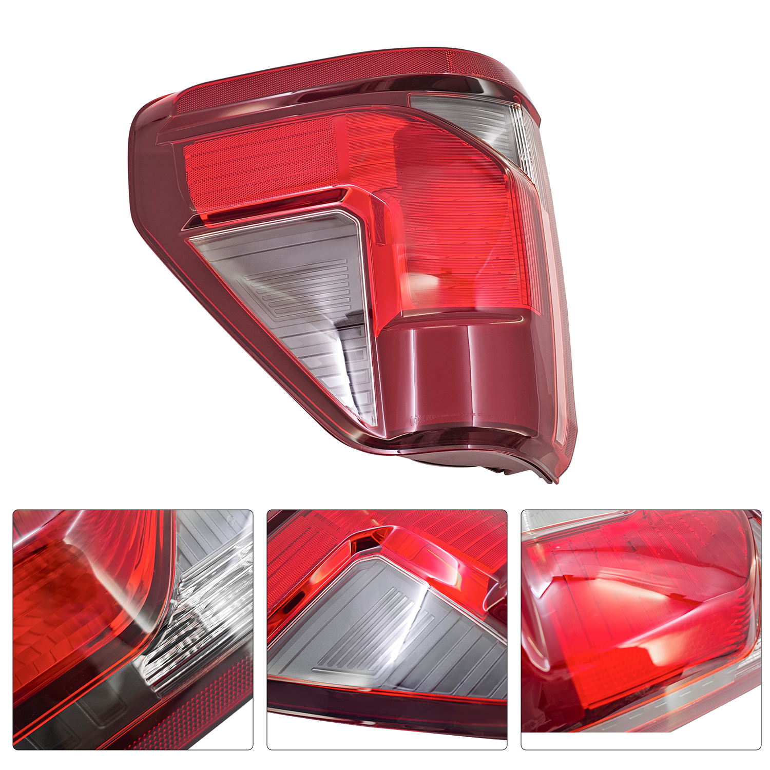 7+3 Pin Halogen Tail Light Assembly with LED Reverse Lamp w/Blind Spot (No Module) for Ford F150 2024-2025, Left Driver Side 