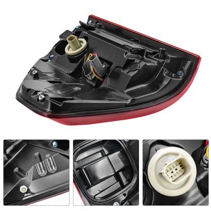 7+3 Pin Halogen Tail Light Assembly with LED Reverse Lamp w/Blind Spot (No Module) for Ford F150 2024-2025, Left Driver Side 