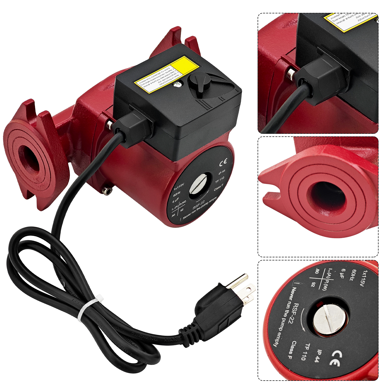 Water Circulator Pump Boiler Pump for Bell & Gossett NBF-22 115V 1/25 HP 1" Union