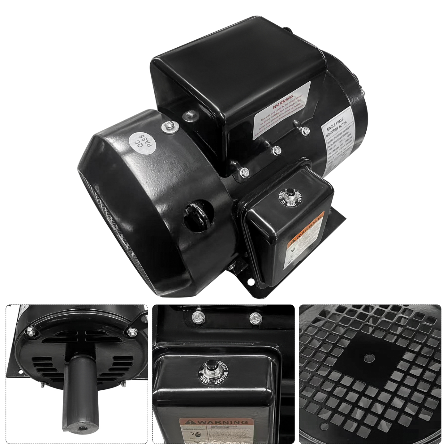 Air Compressor Motor 7.5HP 230V fit for Ingersoll Rand Single Phase 3450 RPM 213T Frame