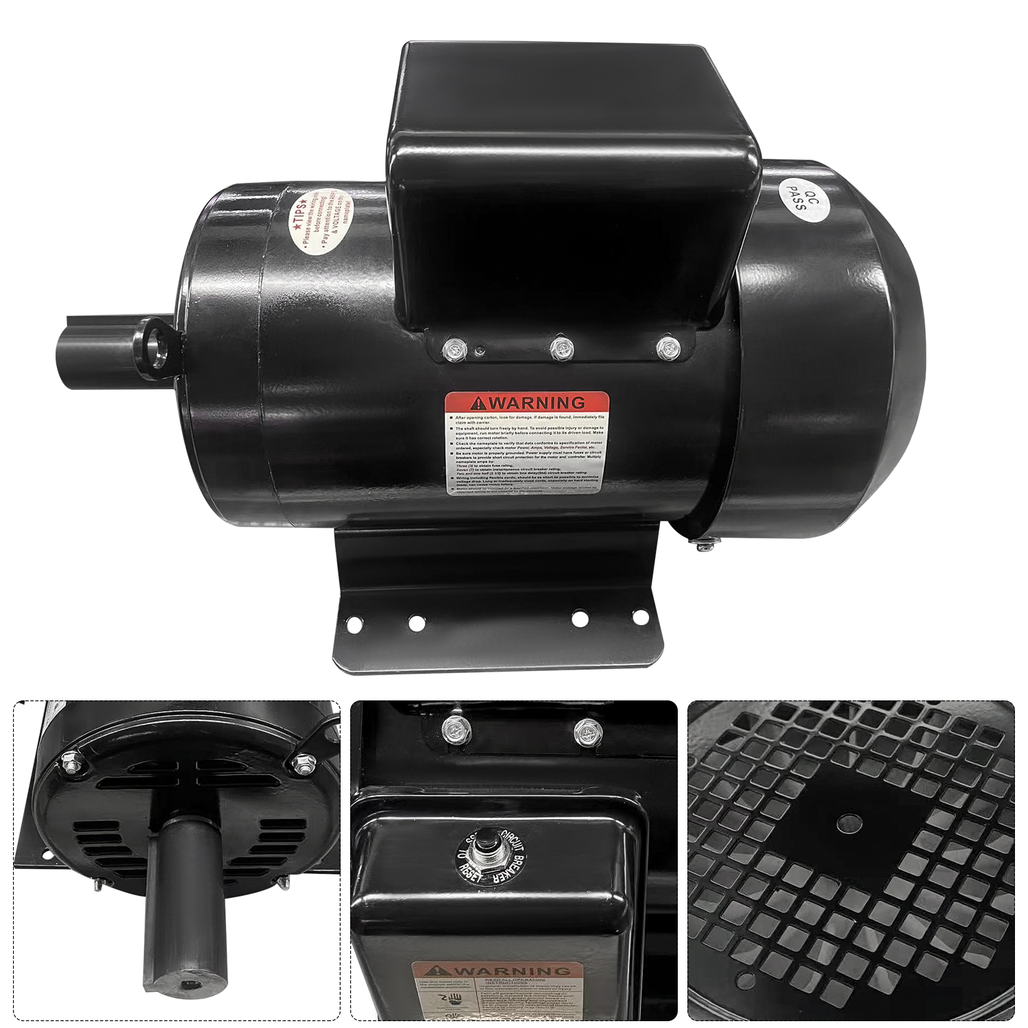 Air Compressor Motor 7.5HP 230V fit for Ingersoll Rand Single Phase 3450 RPM 213T Frame