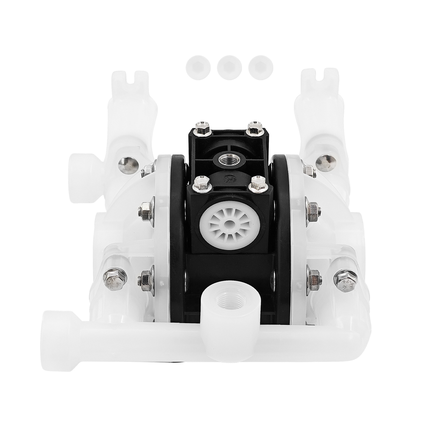 PD05P-ARS-PTT-B Polypropylene PTFE Multiport Double Diaphragm Pump, 14 gpm, 100 psi,Air Operated 150F