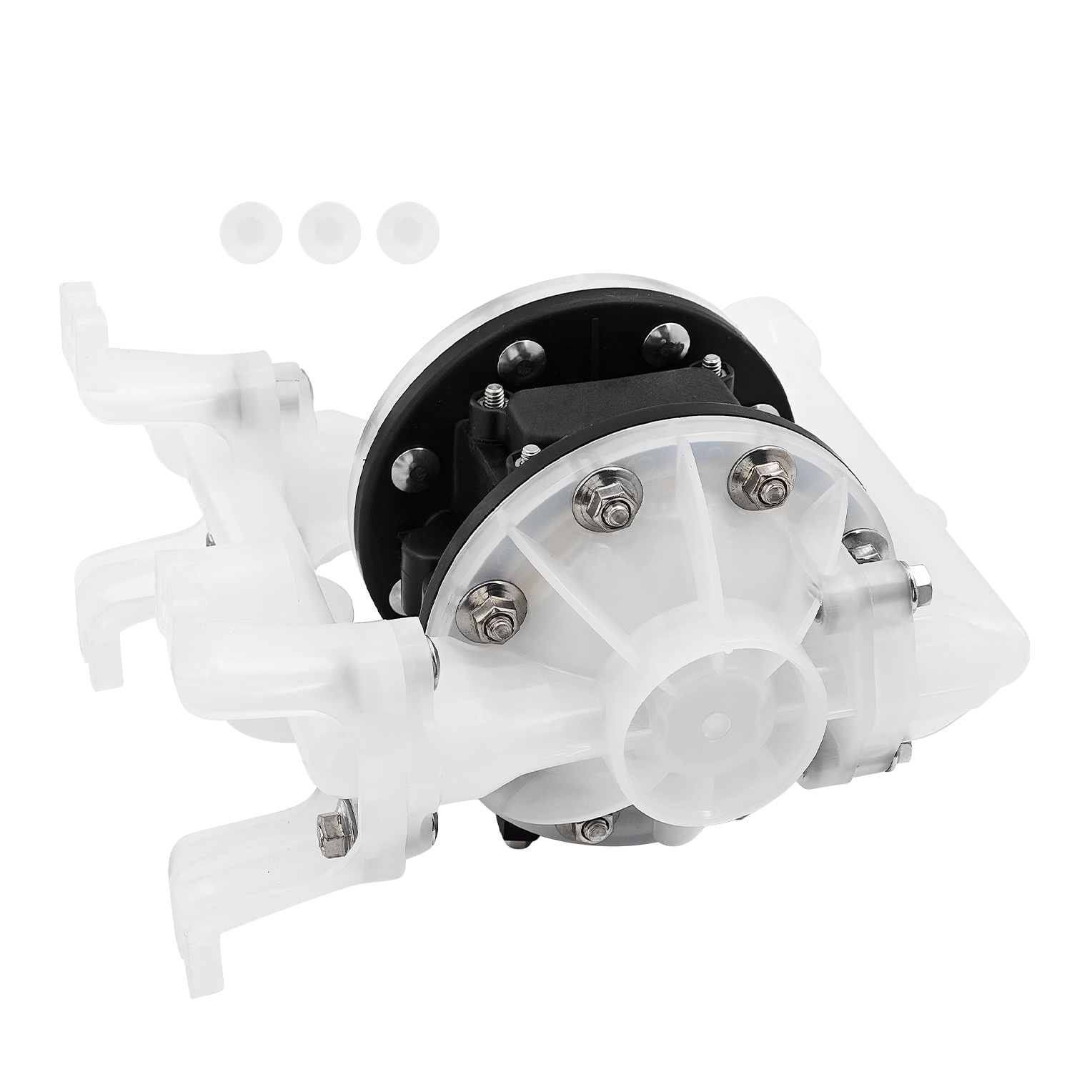 PD05P-ARS-PTT-B Polypropylene PTFE Multiport Double Diaphragm Pump, 14 gpm, 100 psi,Air Operated 150F