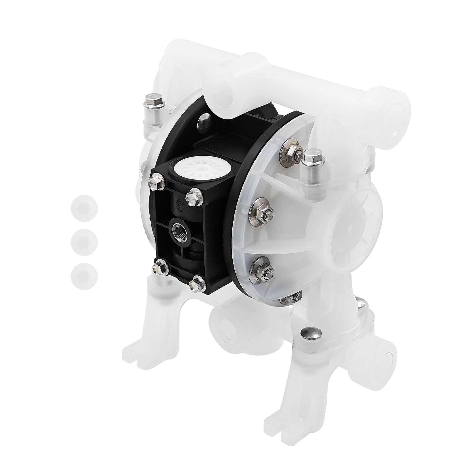PD05P-ARS-PTT-B Polypropylene PTFE Multiport Double Diaphragm Pump, 14 gpm, 100 psi,Air Operated 150F