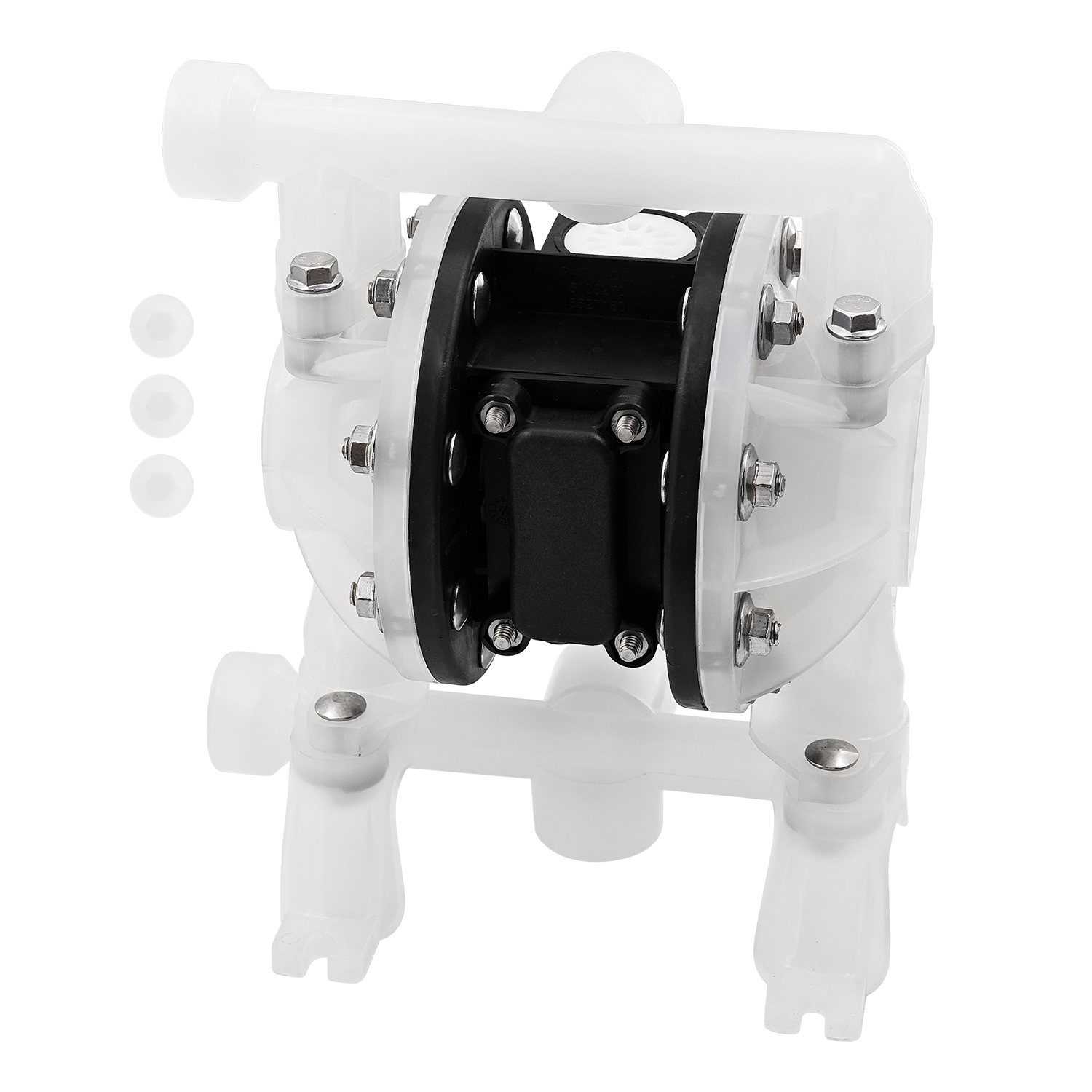 PD05P-ARS-PTT-B Polypropylene PTFE Multiport Double Diaphragm Pump, 14 gpm, 100 psi,Air Operated 150F