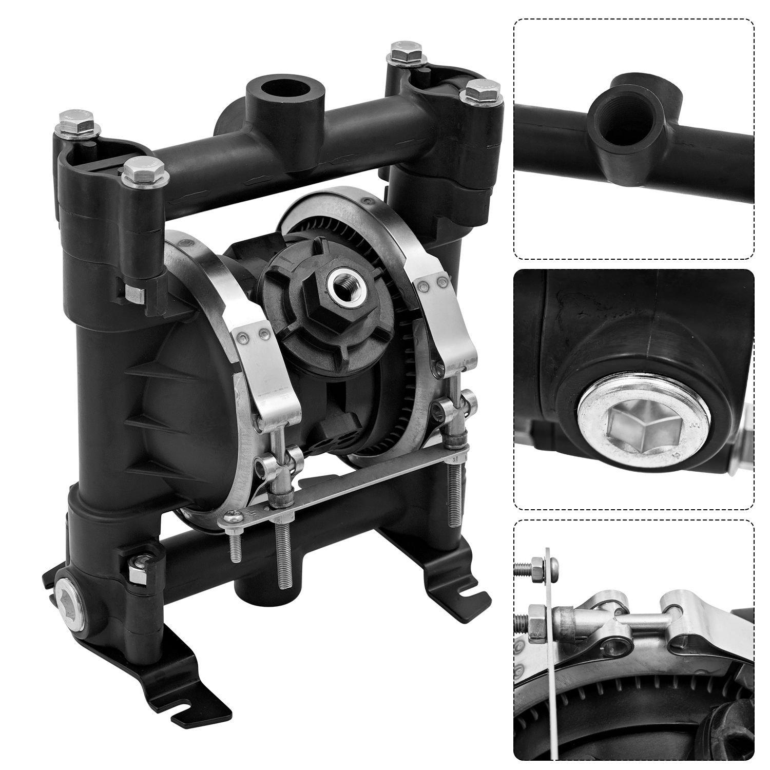 Air Operated Double Diaphragm Pump Fluid Inlet/Outlet 3/4" Air Inlet 1/4" 16 GPM