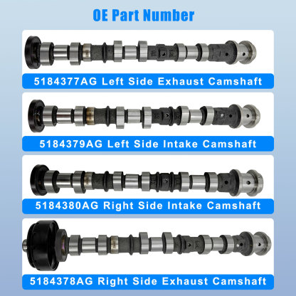 Engine Camshaft Set Exhaust Intake fit for Jeep Wrangler Dodge Durango Challenger Journey Avenger RAM ProMaster 1500/2500/3500 Chrysler 2011-2022, for 3.6L V6