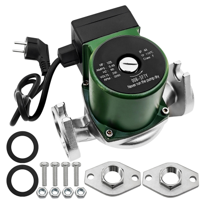 Stainless Steel Cartridge Flanged Circulator Pump 1/25HP 230V 3,250 RPM 14 GPM 0.49A 60HZ