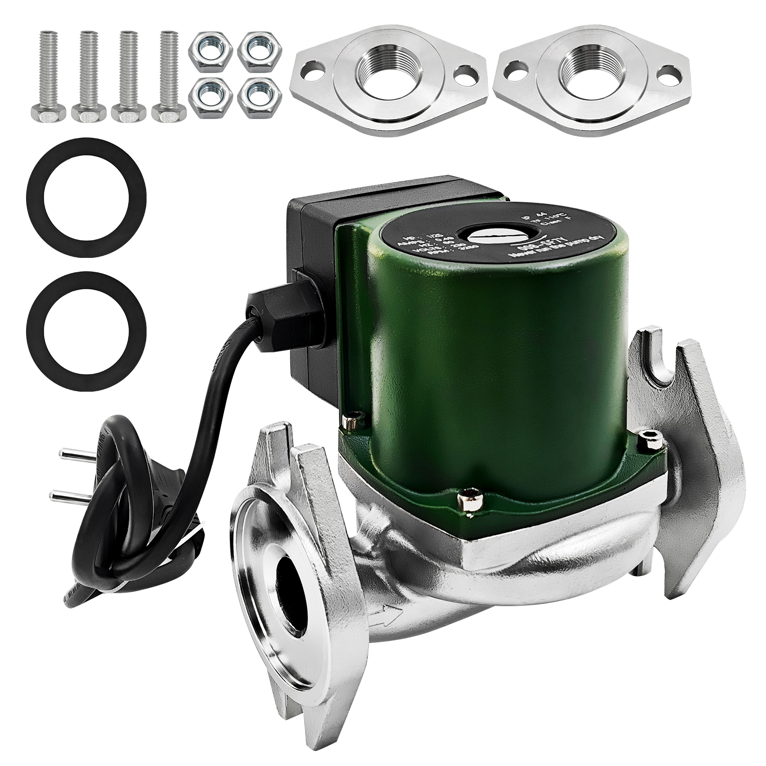 Stainless Steel Cartridge Flanged Circulator Pump 1/25HP 230V 3,250 RPM 14 GPM 0.49A 60HZ