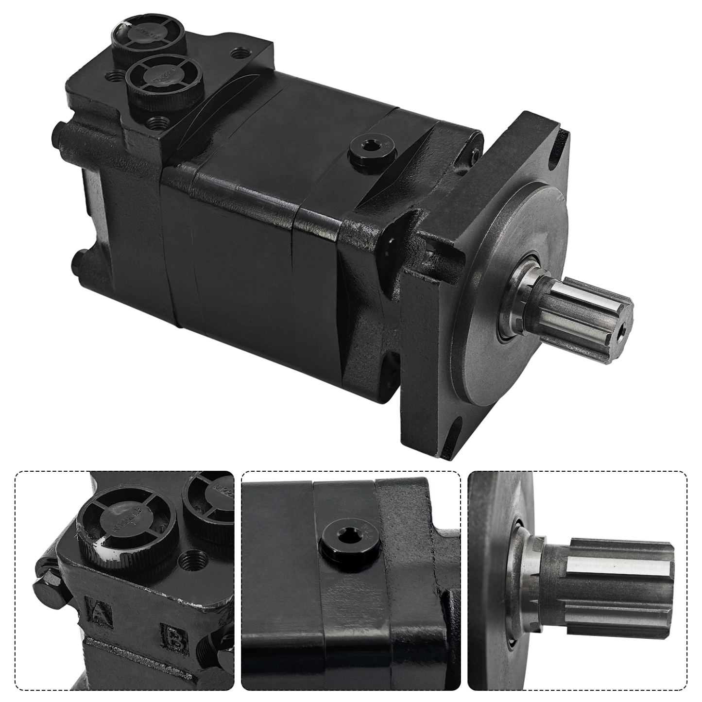6 Holes Hydraulic Motor for AGT ECSSCT72 Trencher Skid Steer Attachment