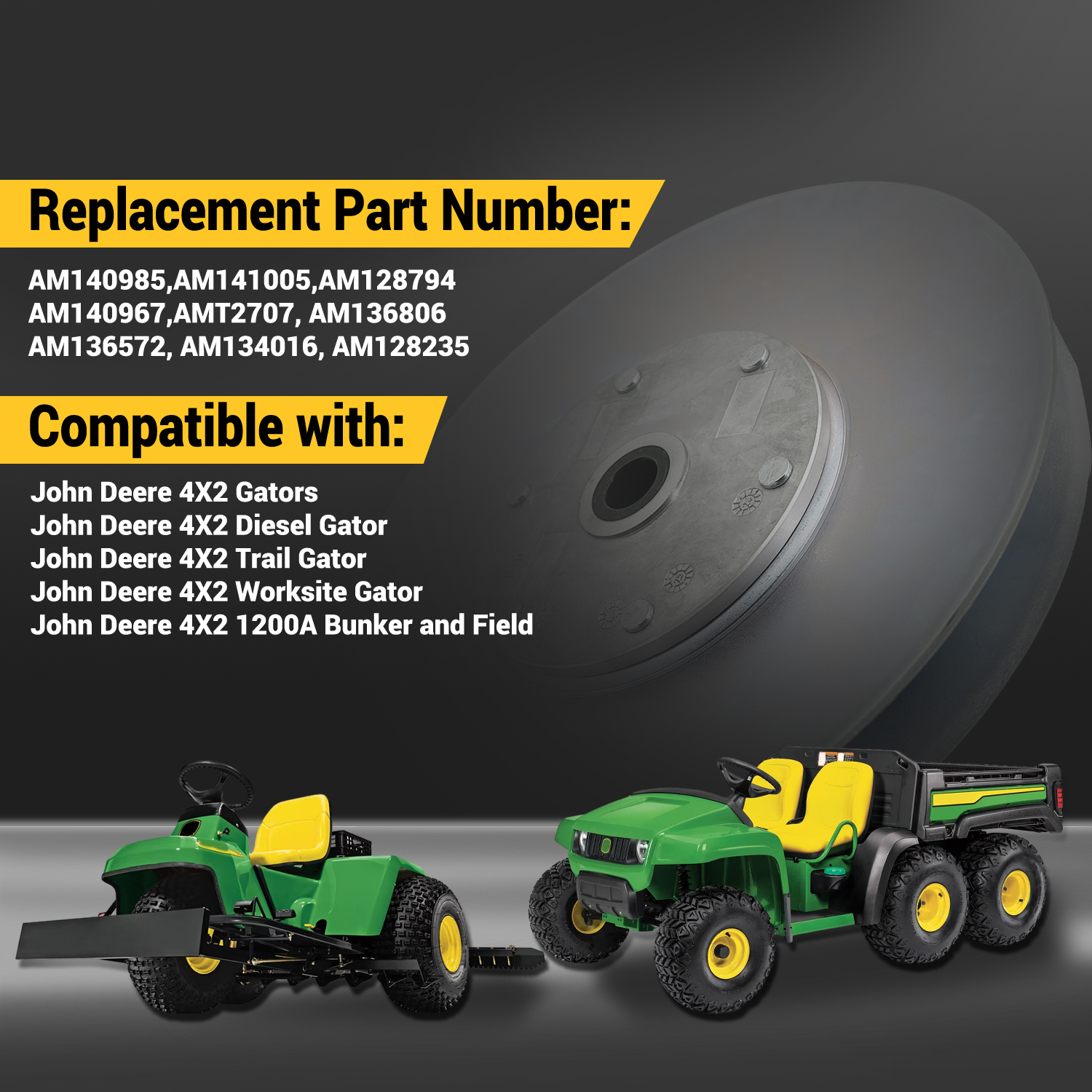 Primary & Secondary Drive Clutch Assembly fit for John Deere 4X2 Gators, Diesel Gator, Trail Gator, Worksite Gator, 1200A Bunker and Field Vehicle