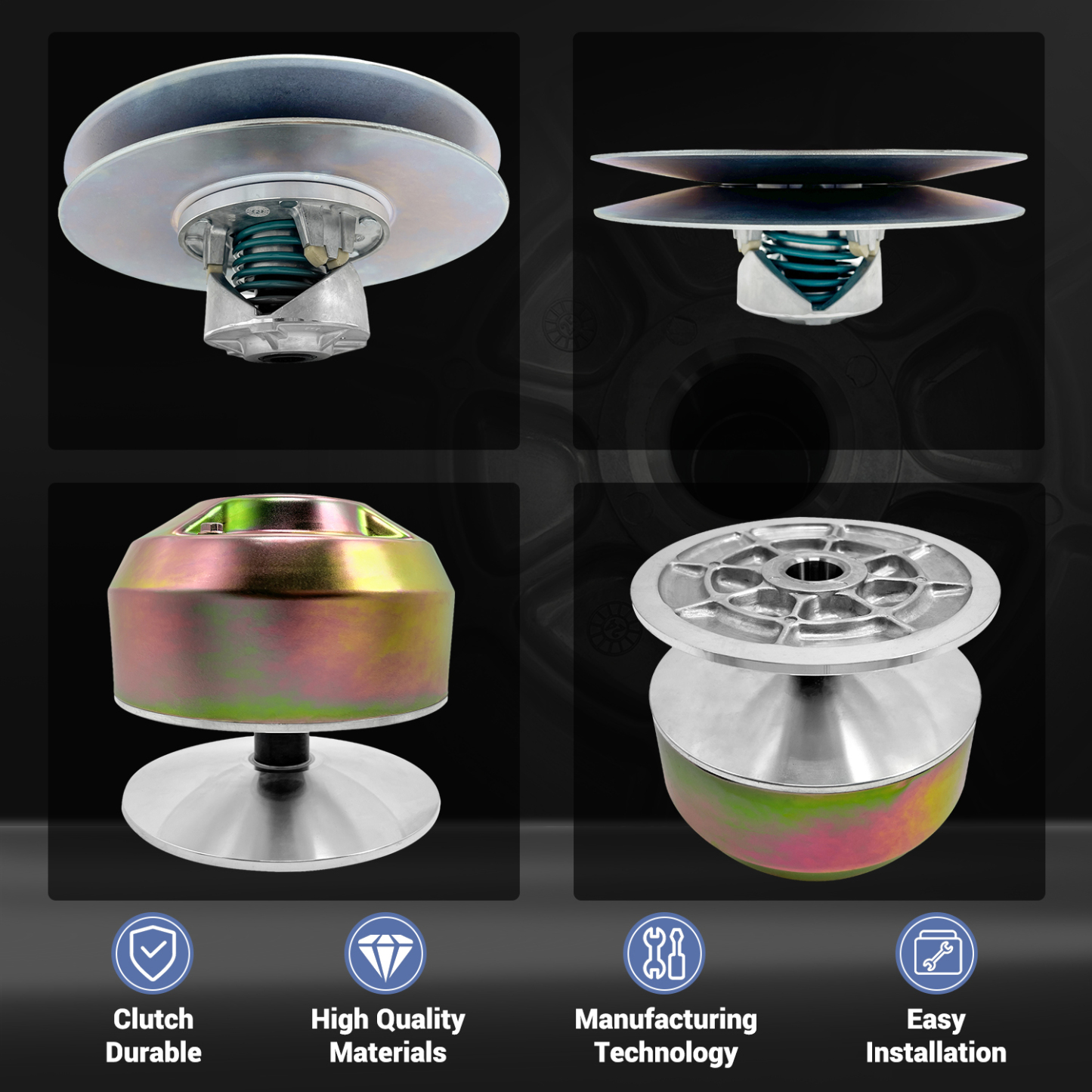 Primary & Secondary Drive Clutch Assembly fit for John Deere 4X2 Gators, Diesel Gator, Trail Gator, Worksite Gator, 1200A Bunker and Field Vehicle