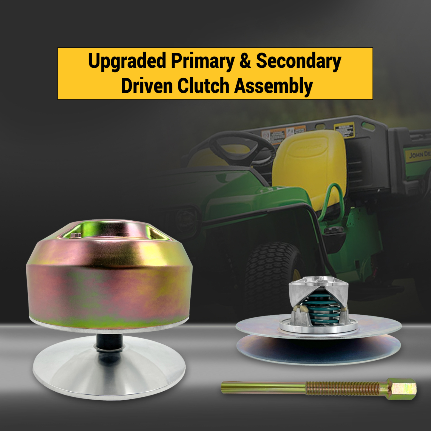 Primary & Secondary Drive Clutch Assembly fit for John Deere 4X2 Gators, Diesel Gator, Trail Gator, Worksite Gator, 1200A Bunker and Field Vehicle