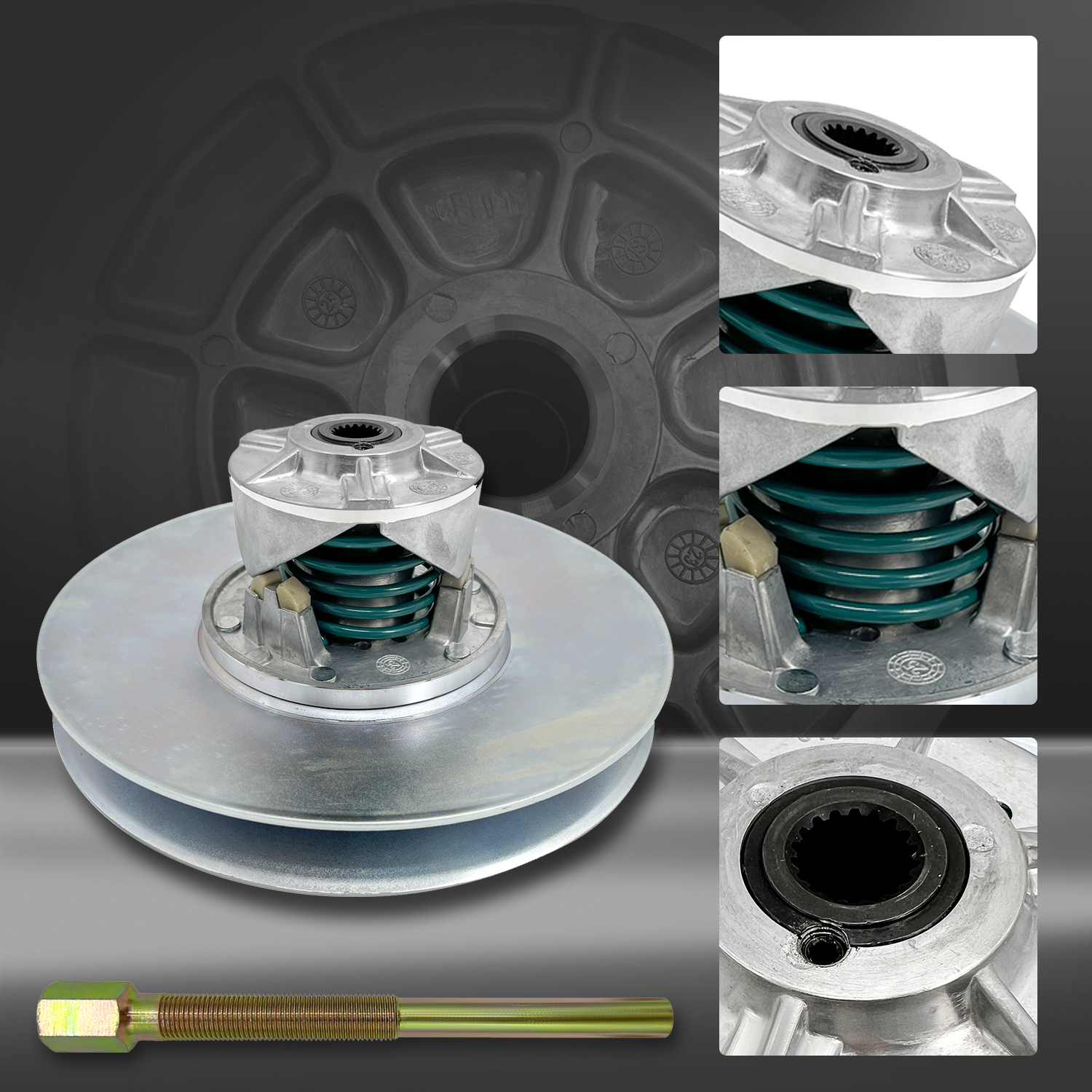 Primary & Secondary Drive Clutch Assembly fit for John Deere 4X2 Gators, Diesel Gator, Trail Gator, Worksite Gator, 1200A Bunker and Field Vehicle