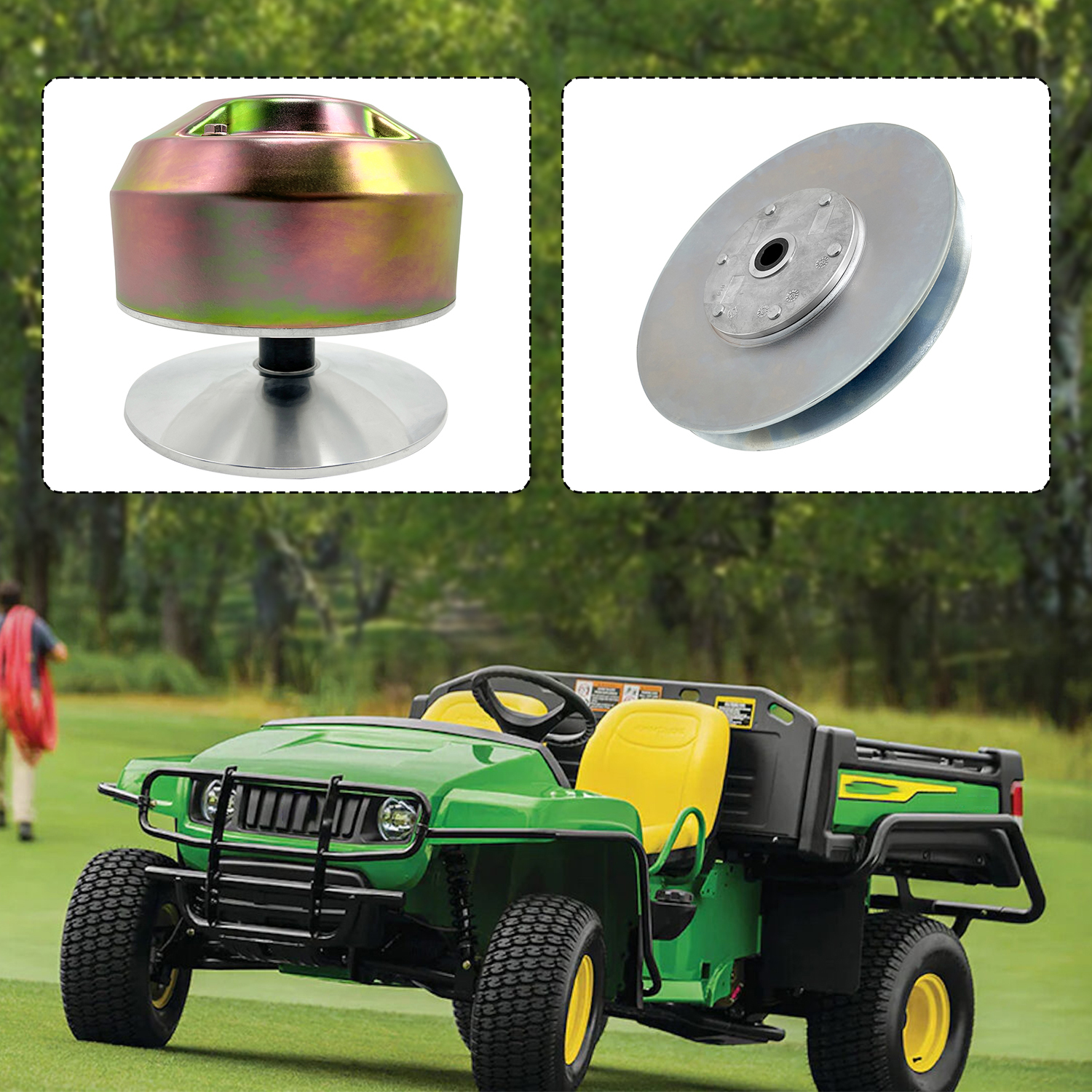 Primary & Secondary Drive Clutch Assembly fit for John Deere 4X2 Gators, Diesel Gator, Trail Gator, Worksite Gator, 1200A Bunker and Field Vehicle