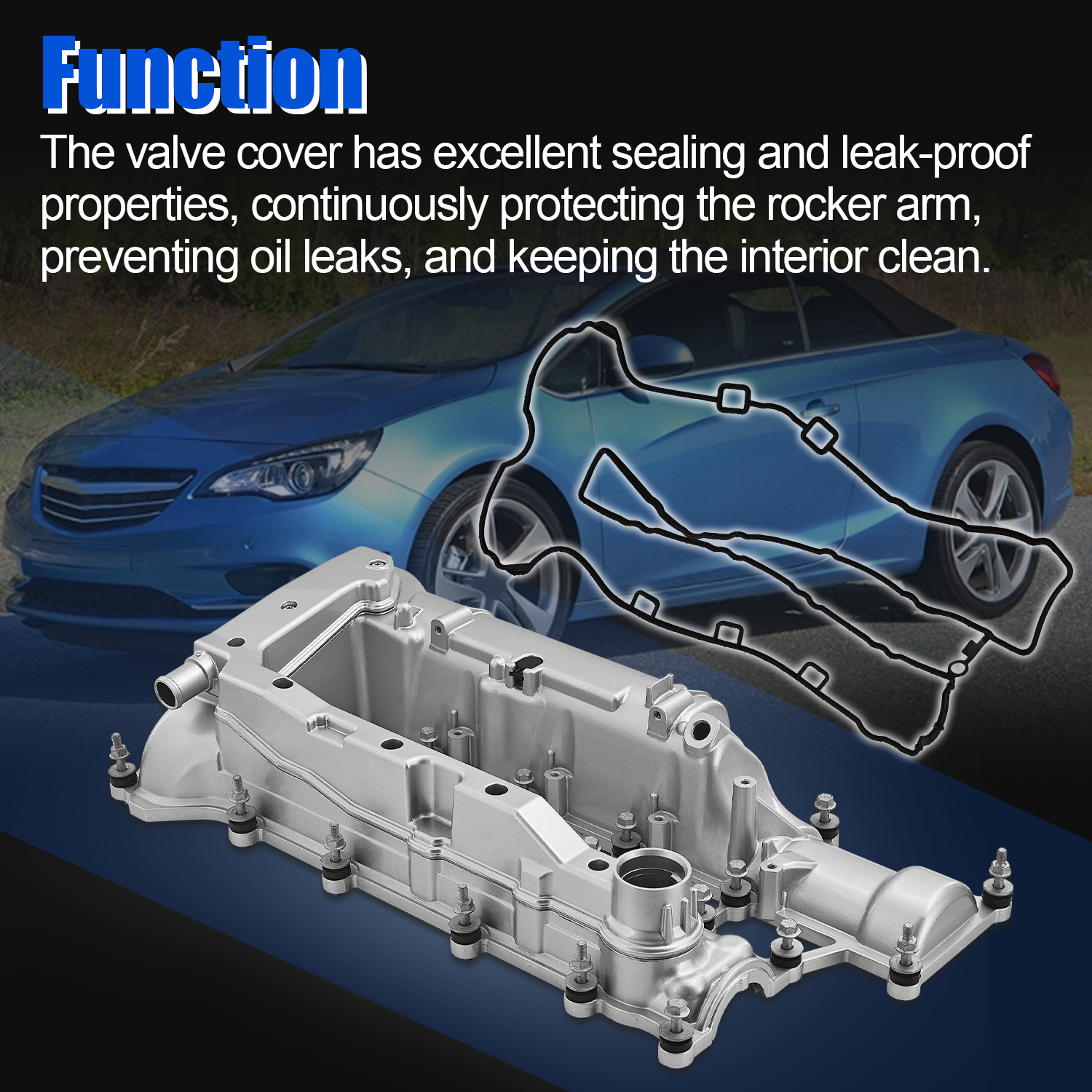 Engine Valve Cover Fit for Buick Cascada 1.6L 2016-2019