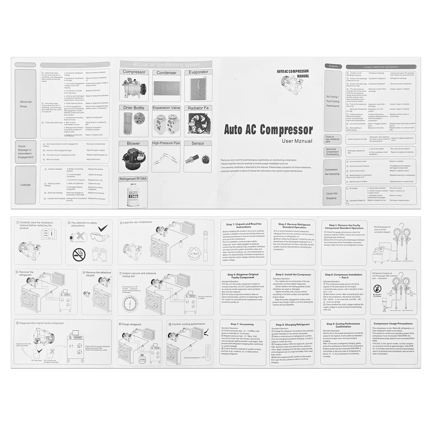  6-Grooves A/C Compressor with Clutch for Ford Taurus 2008-2012