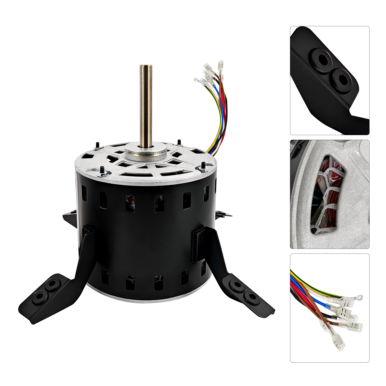 Furnace Blower Fan Motor with Capacitor for Carrier for Bryant for Payne for GE for Genteq Condenser Motor (1/2 HP 115V 1075 RPM 3-Speed 60Hz)