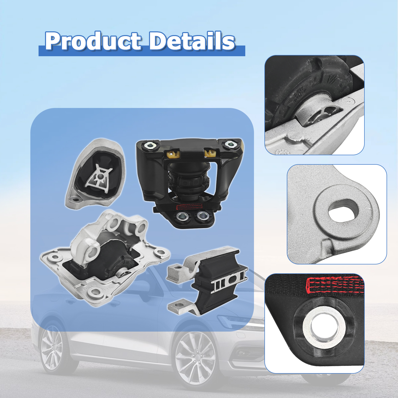 5PCS Engine Mounts & Automatic Transmission Mount Compatible with Volvo V60 V90 S90 XC60 XC90 2018-2021 2.0L