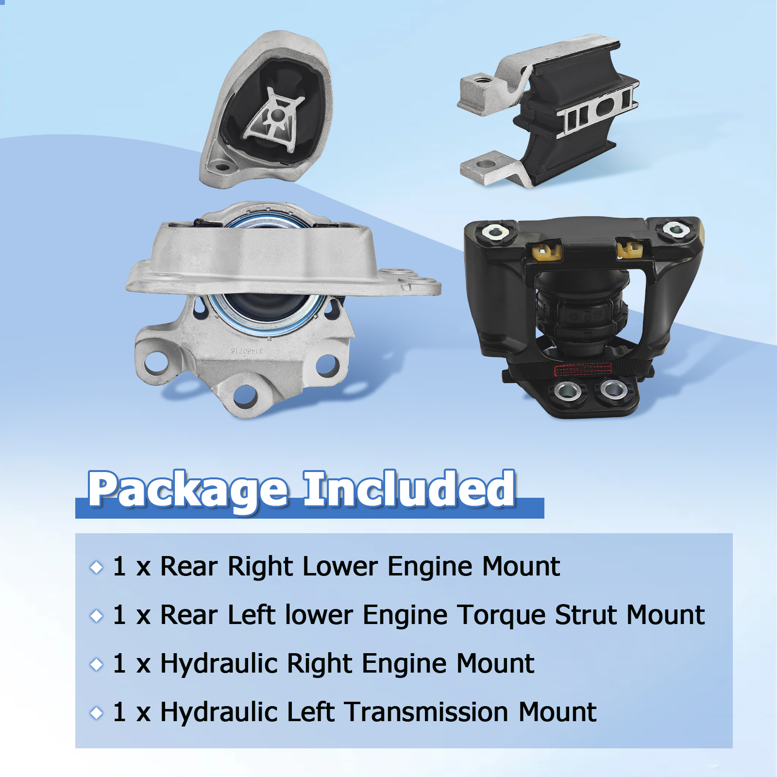 5PCS Engine Mounts & Automatic Transmission Mount Compatible with Volvo V60 V90 S90 XC60 XC90 2018-2021 2.0L