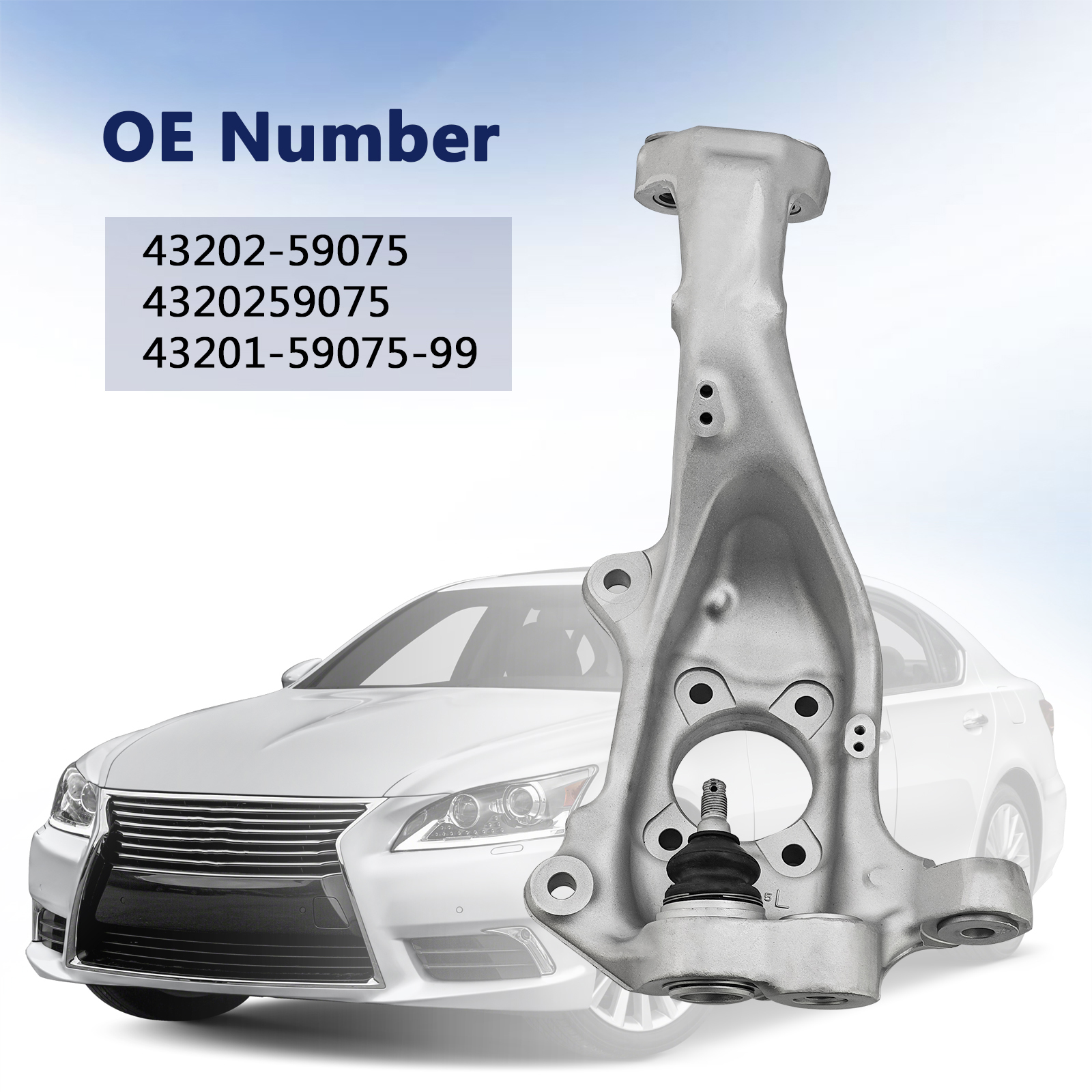 Front Left Steering Knuckle Spindle with Ball Head for Lexus LS460 2007-2017