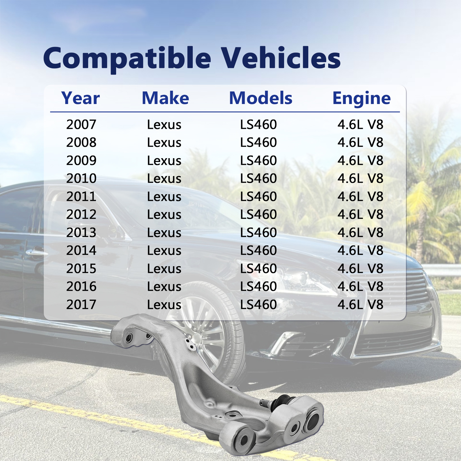 Front Right Steering Knuckle Spindle with Ball Head for Lexus LS460 2007-2017