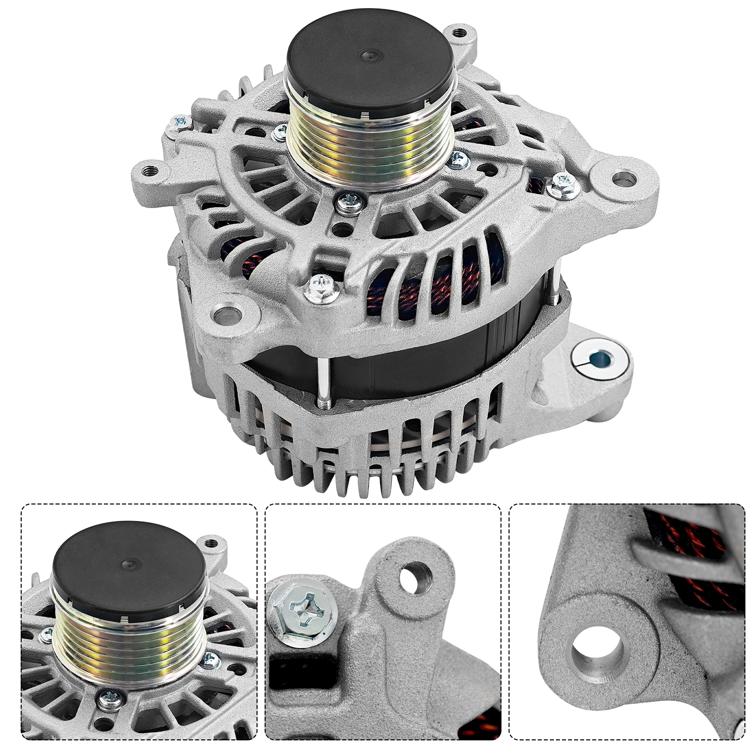 Alternator 12V 130A fit for Subaru Outback 2015-2017, Crosstrek 2016-2017, Legacy 2015-2017, 2.0L 2.5L, 6-Groove Pulley CW