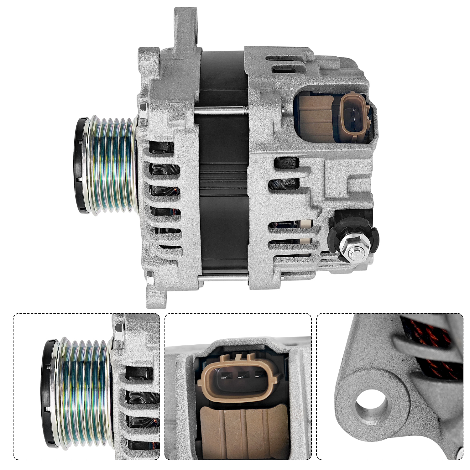 Alternator 12V 130A fit for Subaru Outback 2015-2017, Crosstrek 2016-2017, Legacy 2015-2017, 2.0L 2.5L, 6-Groove Pulley CW