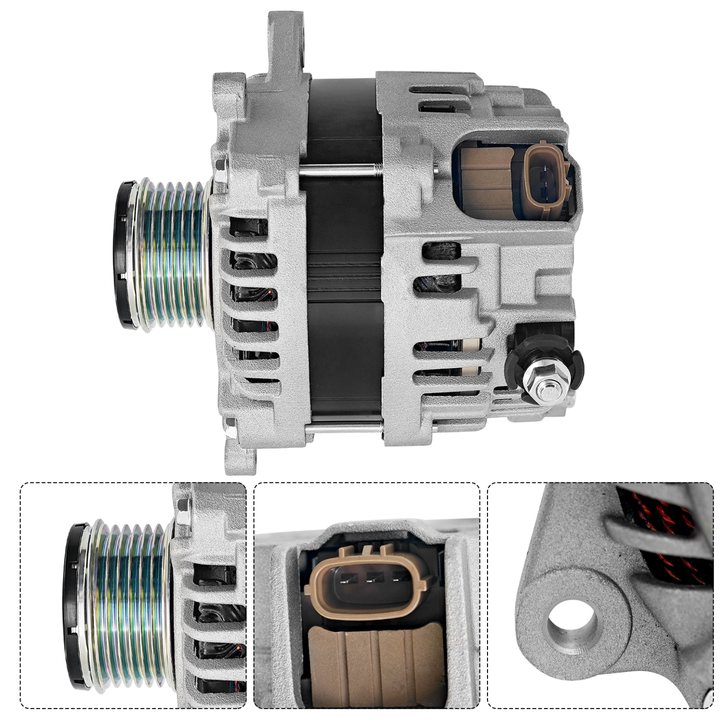 Alternator 12V 130A fit for Subaru Outback 2015-2017, Crosstrek 2016-2017, Legacy 2015-2017, 2.0L 2.5L, 6-Groove Pulley CW