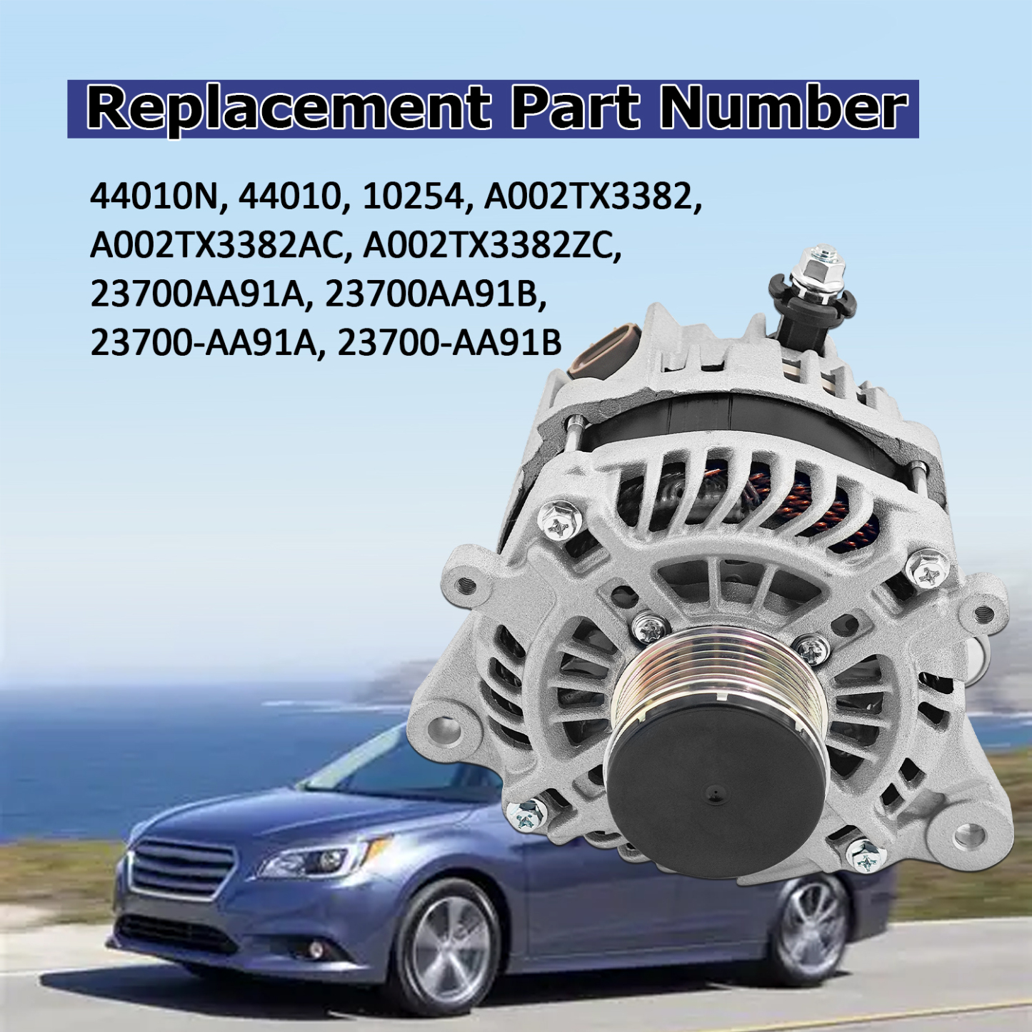 Alternator 12V 130A fit for Subaru Outback 2015-2017, Crosstrek 2016-2017, Legacy 2015-2017, 2.0L 2.5L, 6-Groove Pulley CW