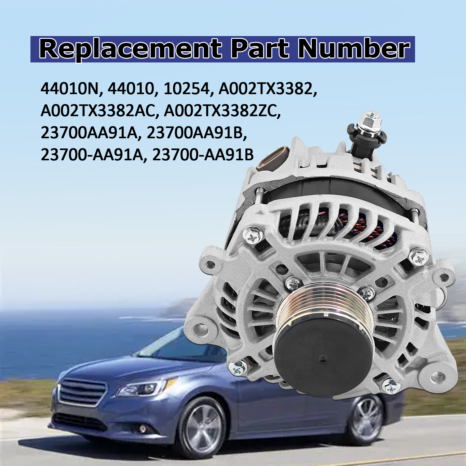 Alternator 12V 130A fit for Subaru Outback 2015-2017, Crosstrek 2016-2017, Legacy 2015-2017, 2.0L 2.5L, 6-Groove Pulley CW